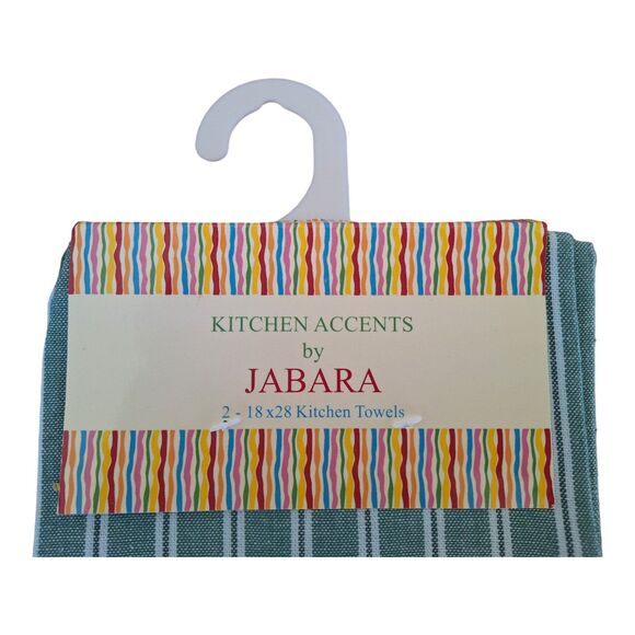 Set of 2 Shamrock Kitchen Towels Cotton Vintage Irish Lucky Clover NWT Jabara - Picture 3 of 4